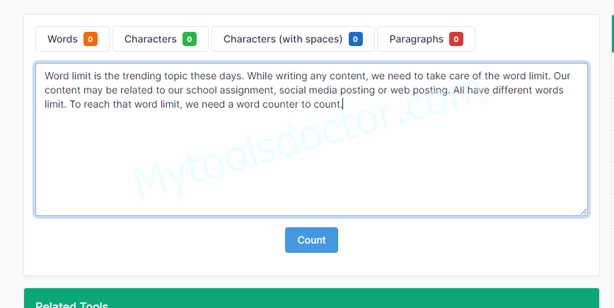 Word Counter Online free count characters with and without spaces